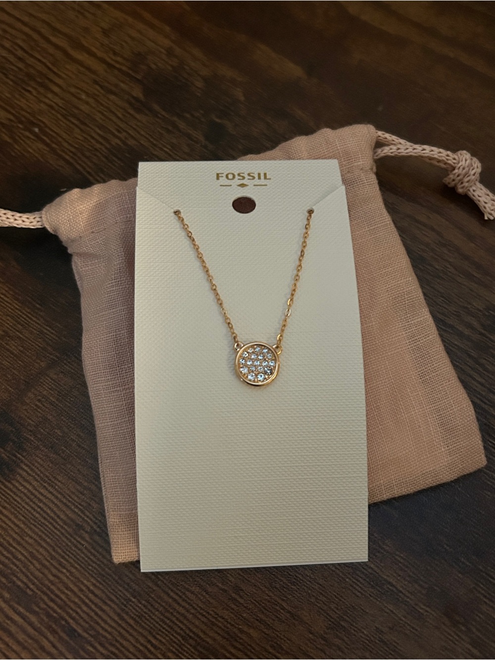 NWT Fossil Round Pendant Necklace